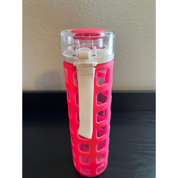 Ello Syndicate Glass Water Bottle With One touch flip top Pink 20Oz - Picture 3 of 8